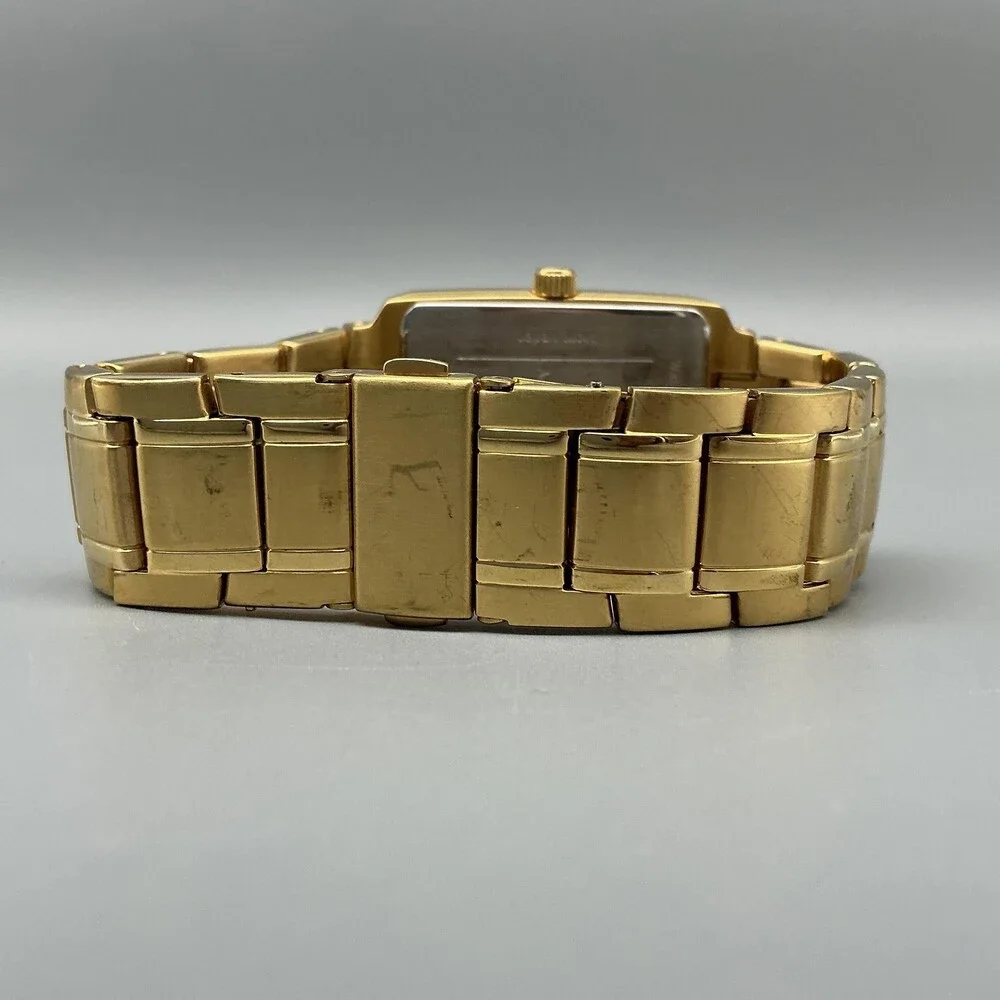 Armitron 20/4501GP Tank Mens Watch 31mm Brown Dial Gold Tone New Battery